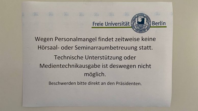 Offener Brief von Betriebshandwerkern und Medientechnikern der Technischen Abteilung an Präsidium und Kuratorium