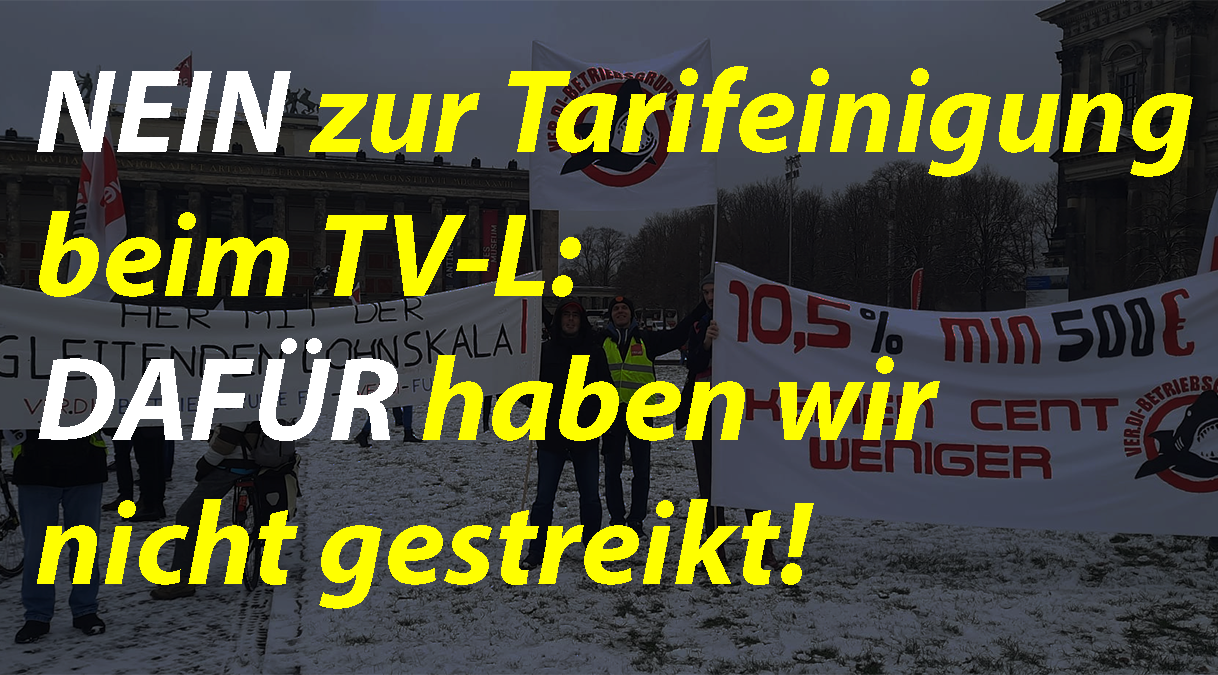 Unterschreibt die Petition: NEIN zur Tarifeinigung beim TV-L:  DAFÜR haben wir nicht gestreikt!