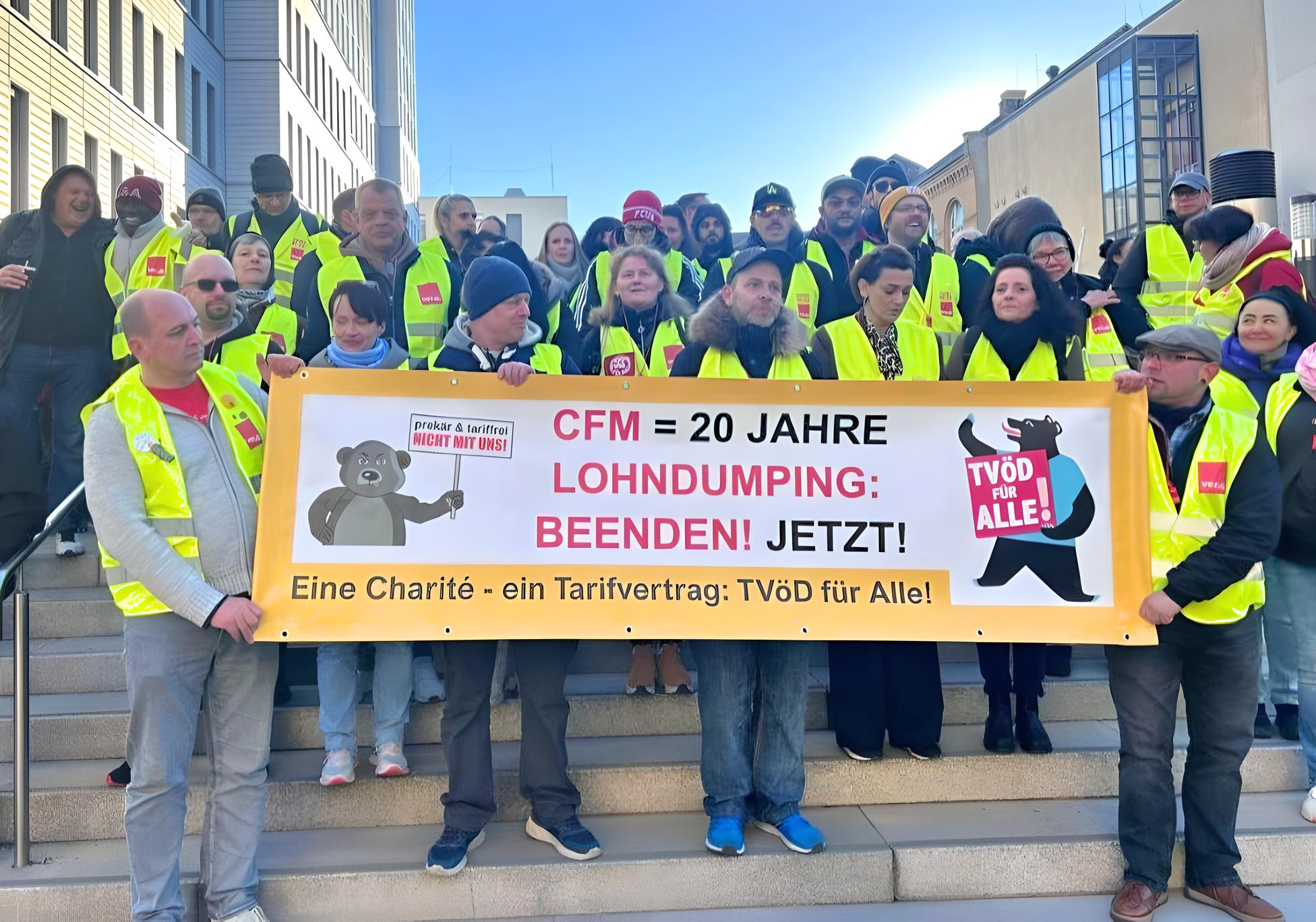 Solidaritätsgruß an die Streikenden der Charité Facility Management (CFM)!